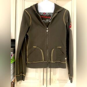 Vintage Twisted Heart Sweatshirt Jacket w Hoodie